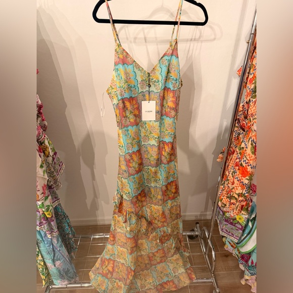 LA MAISE STUDIO Kataya Bias Midi Dress sz XL - Picture 2 of 5